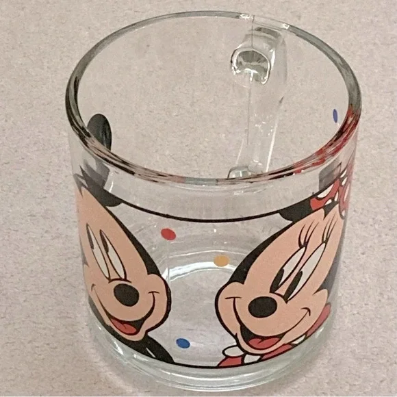 Vintage Disney Mickey & Minnie Mouse Glass Coffee Mug-Walt Disney Company-Retro - Picture 3 of 10